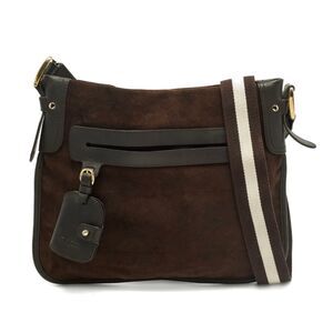 Bally Cairo Dark Brown Leather and Suede Messenger Bag